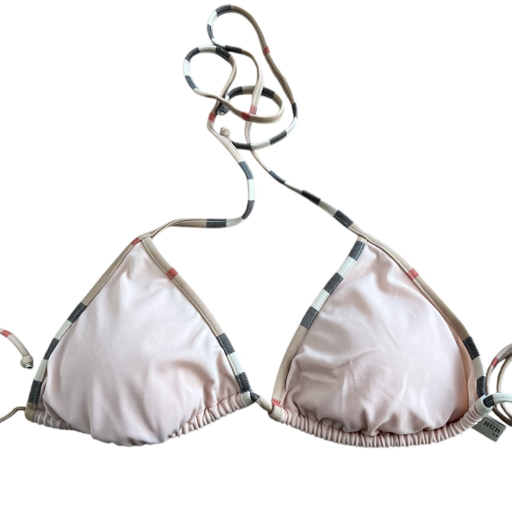 Burberry Check Trim Bikini Top Size Large